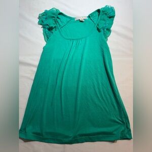 French Laundry Flutter Sleeve Green Women's Top Sz small
